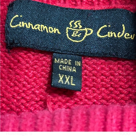 CINNAMON CINDER Red Knit Vintage  Christmas Sweat W/Polar Bear Design XXL - Picture 4 of 7